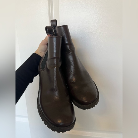 Brown Faux Leather Boots - Picture 3 of 5